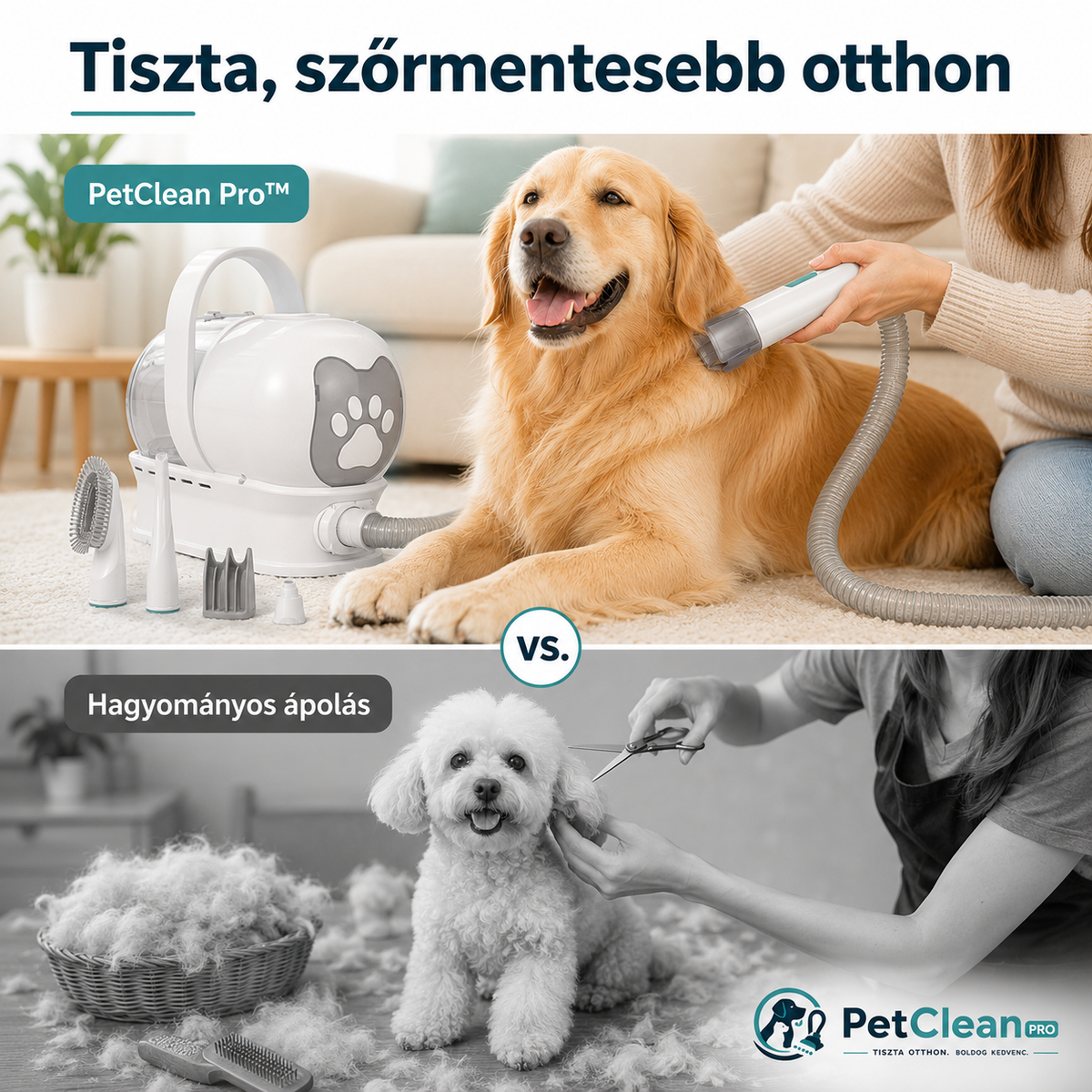 PetClean Pro™ – 7 az 1-ben kisállat-szőrápoló porszívó